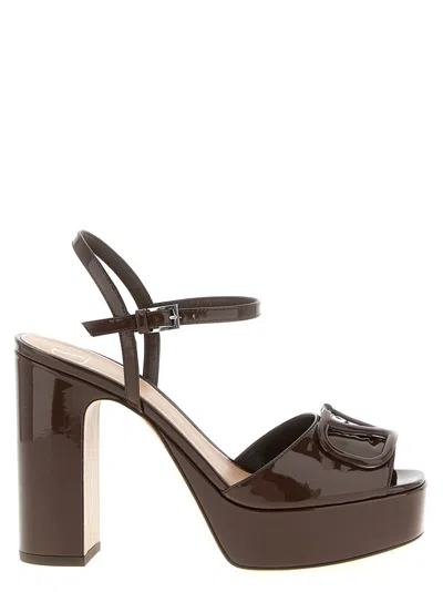 Valentino Garavani Brown Logo Heels