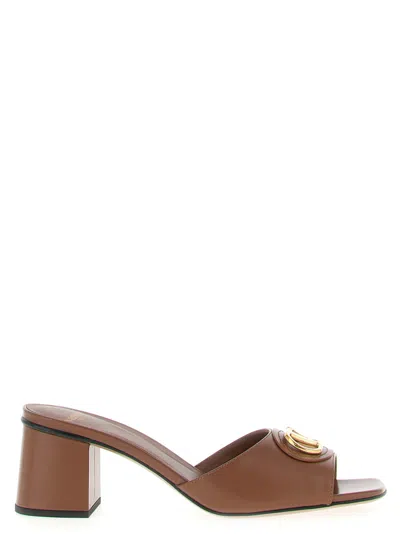 VALENTINO GARAVANI BROWN LOGO SIGNATURE HEELS