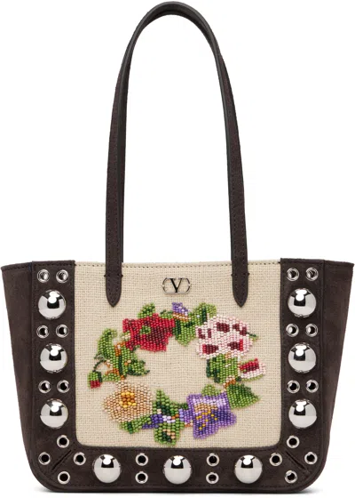 Valentino Garavani Brown Mini Nellcôte Tote