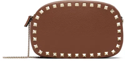 Valentino Garavani Brown Mini Rockstud Crossbody Bag