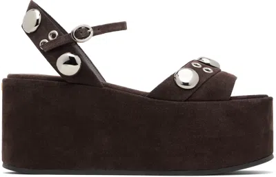 Valentino Garavani Brown Nellcôte Wedge Sandals