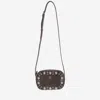 Valentino Brown Nellcte Suede Shoulder Bag In Brown