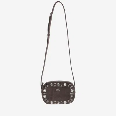 Valentino Garavani Brown Nellcte Suede Shoulder Bag