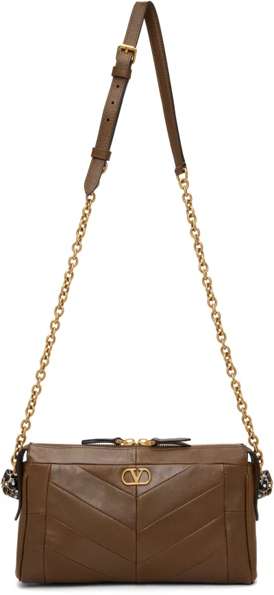 Valentino Garavani Brown Panthea Small Shoulder Bag
