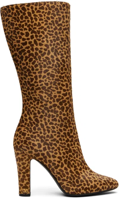 Valentino Garavani Brown Pony-effect Calfskin Hotty Boots