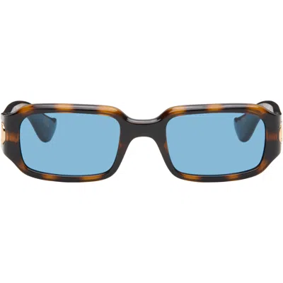 Valentino Brown Rectangular Acetate Sunglasses