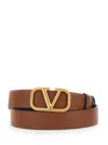 Valentino Brown Reversible Vlogo Buckle Belt In Brown