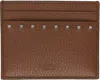 Valentino Brown Rockstud Card Holder In Hg5 Selleria