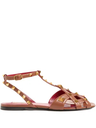 Valentino Garavani Brown Rockstud Sandals