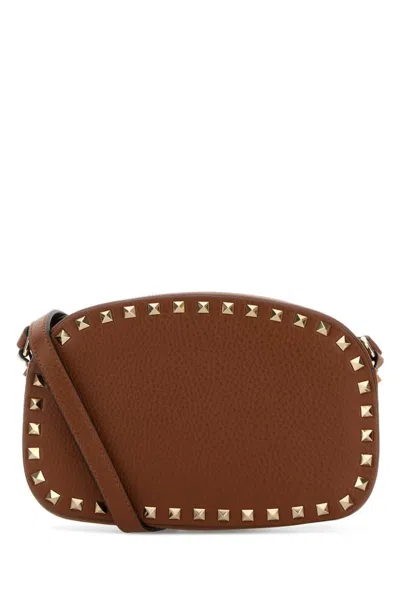 Valentino Garavani Brown Rockstud Small Crossbody Bag