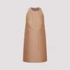 Valentino Duchess Satin Sleeveless Mini Dress In Brown