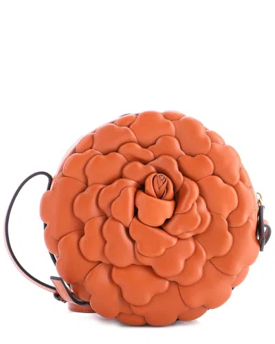 Valentino Garavani Valentino Brown Sheep Leather Atelier 03 Rose Edition Round Crossbody  (authentic Pre-loved)