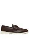 Valentino Almond Toe Slip On With Studded Heel In Brown