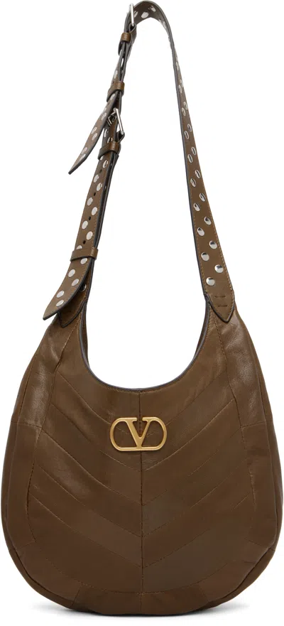 Valentino Garavani Brown Small Chevron-patterned Bag