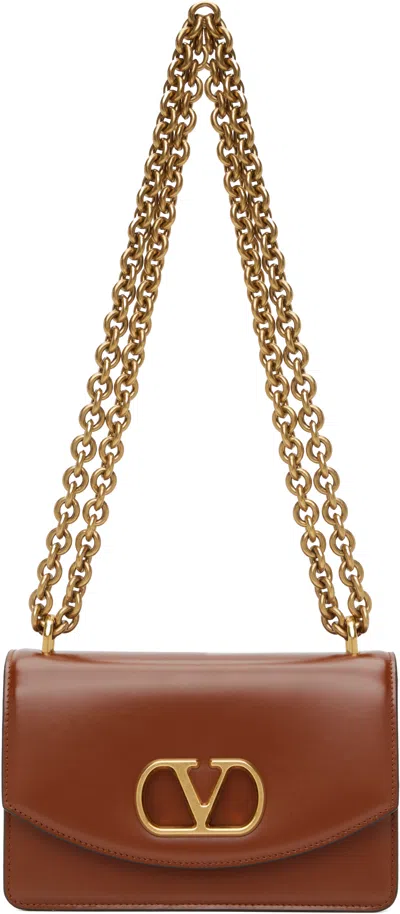 Valentino Garavani Brown Small Vain Shoulder Bag In Wuc Dark Brandy