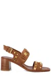 Valentino Brown Suede Plaster Caster Sandals