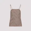 Valentino Womens  Garavani Sleeveless Metallic-knit Top In Brown