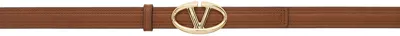 Valentino Garavani Brown 'the Bold Edition' Vlogo Belt In Wtq Tobacco/curry Ye