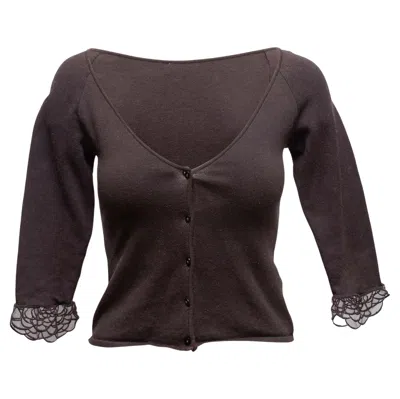 Pre-owned Valentino Brown  Cropped V-neck Cardigan Size Us S