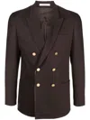 VALENTINO VALENTINO BROWN VISCOSE-WOOL BLEND BLAZER