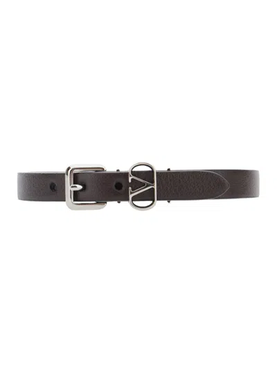 Valentino Garavani Brown Vlogo Bracelet In Black