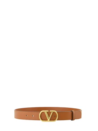 Valentino Garavani Brown Vlogo Buckle Belt