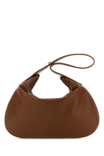 Valentino Garavani Small Hobo Leather Bag In Tobacco