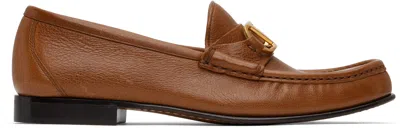 Valentino Garavani Vlogo Signature 20 Leather Loafers In N58 Tobacco