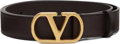 Valentino Garavani Brown Vlogo Signature Calfskin Belt