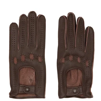 Valentino Garavani Brown Vlogo Signature Gloves In 0qd Marrone Scuro/te
