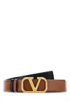 Valentino Vlogo Reversible Leather Belt In Brown