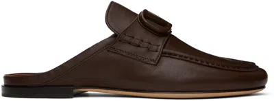 Valentino Garavani Brown Vlogo Signature Slippers In Fondant