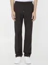 Valentino Brown Wool Joggers In Black