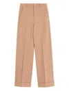 Valentino Wide-leg Trousers With Cuffed Hem And Pleats In Pink