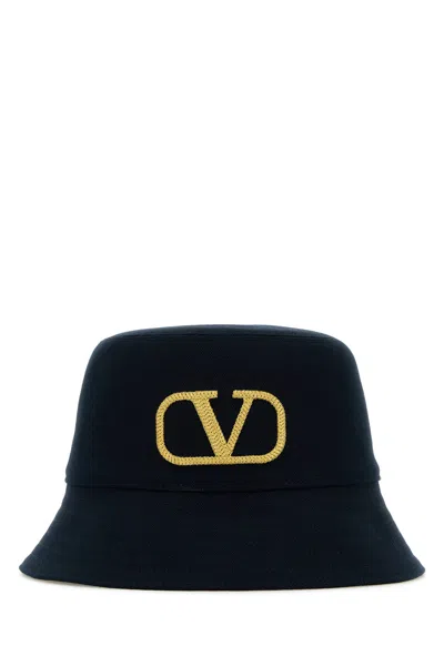 VALENTINO GARAVANI VALENTINO GARAVANI MIDNIGHT BLUE COTTON BUCKET HAT