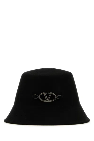 VALENTINO GARAVANI VALENTINO GARAVANI BLACK FELT BUCKET HAT