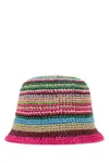 Valentino Multicolor Raffia Bucket Hat