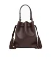 Valentino Garavani Chocolate Leather Vlogo Signature Bucket Bag In Black Coffee