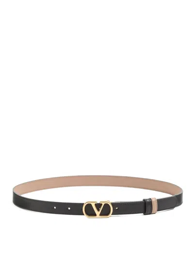 Valentino Garavani Buckle Belt Nero/smokey Brown In Black