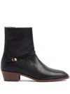 Valentino Garavani Leather Pat Ankle Boots In Black
