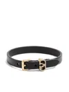 Valentino Garavani Buckle-embellished Leather Bracelet In Black