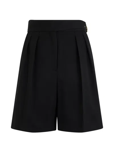 Valentino Buckle Pleat Shorts In Black