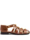 Valentino Buckle-strap Sandals In Brown