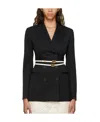 Valentino Buckled Leather Belt In Black