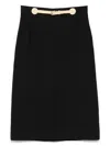 Valentino Garavani Women Skirt With Leather Details In Black