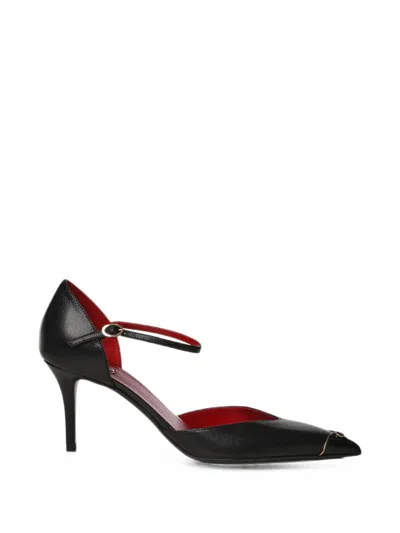 Valentino Garavani Buckle-fastening Leather Pumps In Black