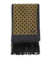 Valentino Garavani Chamber Scarf In Silk With Fringes In Black