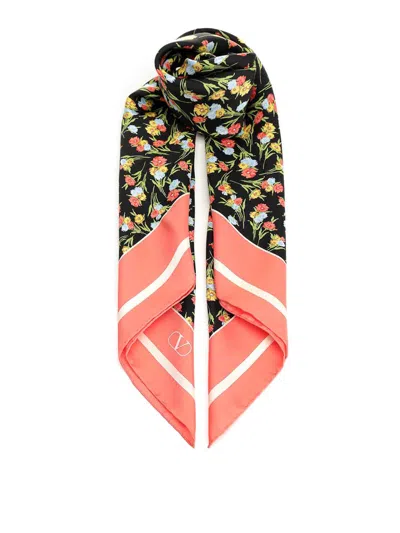 Valentino Silk Scarf Apres Lhivier In Multi