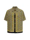 Valentino Bowling Shirt With Bulles Royales Print In Yellow