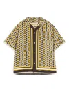 Valentino Bowling Shirt With Bulles Royales Print In Yellow